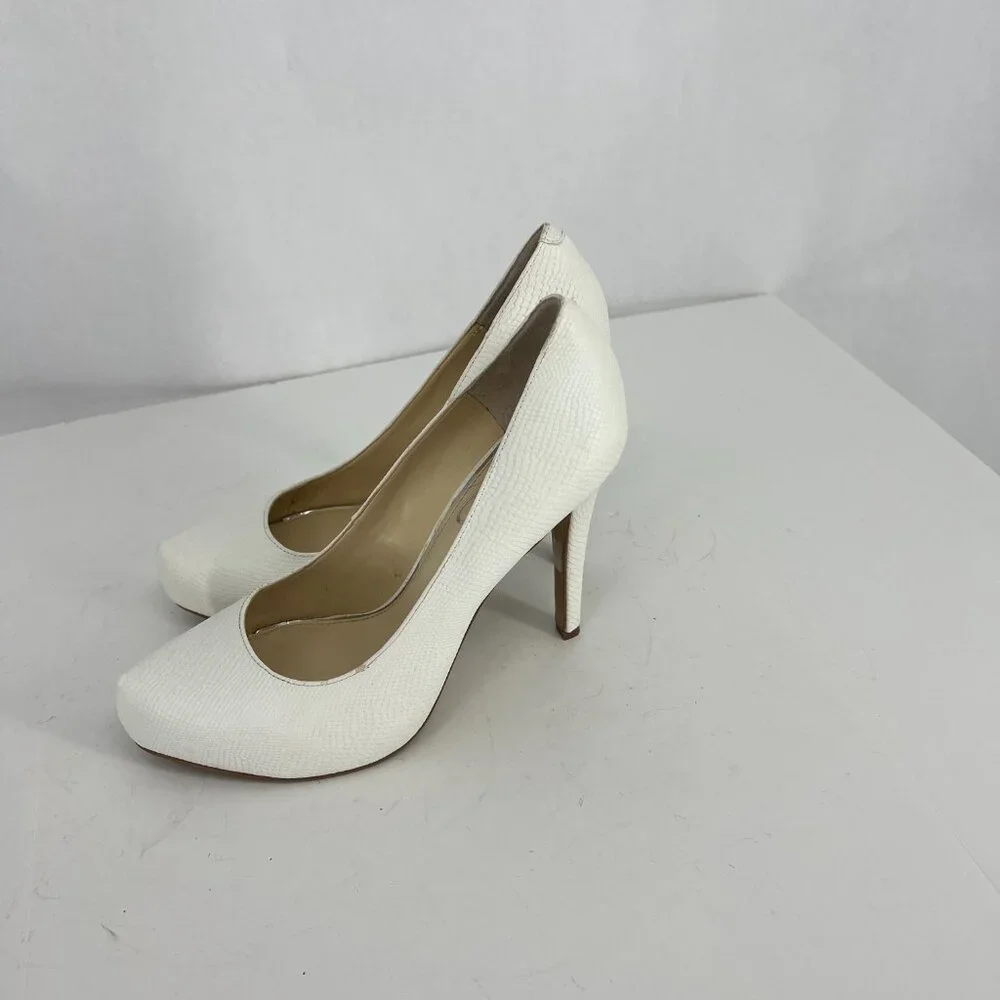 Jessica Simpson Parisah White Snakeskin Platform Pump